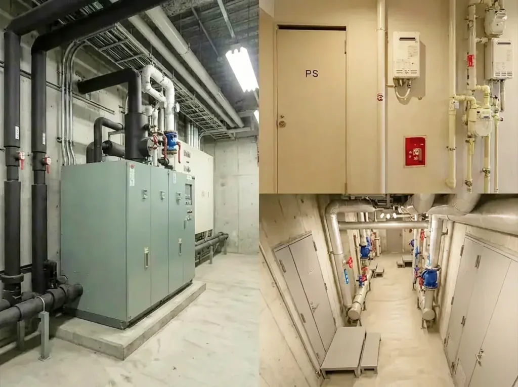 商業施設・集合住宅・学校など、用途によって異なる設備の外観イメージ